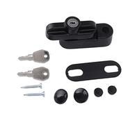 OEBUAFI Loquet de Verrouillage de Fenêtre Externe en Alliage D'aluminium, Antivol, Boucle de Fenêtre Plate pour Fenêtres Simples et Doubles avec Lisse Haute Résistance, Installation (BLACK)