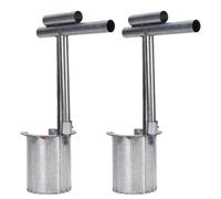 OEBUAFI Lot de 2 Jardinières à Bulbes, Outil de Plantation à Main, Outil de Libération du Sol de Jardin en Acier Inoxydable Robuste et Transplantoir avec Poignée en T Antidérapante pour