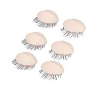 OEBUAFI Lot de 3 Paires de Paupières en Silicone avec Cils en Fibres Chimiques à Greffer, Idéales pour les Débutants et les Experts, Faciles à Utiliser, pour la Formation en Extension de Cils (PINK)