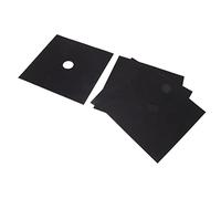 OEBUAFI Lot de 4 Couvercles de Brûleur de Cuisinière Antiadhésifs en PTFE avec Tissu de Base en Fibre de Verre pour Protection de Cuisinière à Gaz, Cuisine, 26,7 X 26,7 Cm, Facile à (BLACK)