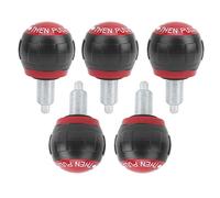 OEBUAFI Lot de 5 Boutons de Traction Pop Durables, Poignée Lisse pour équipement d'exercice et Vélos, en Carton Synthétique (Noir Rouge)