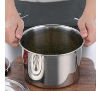 OEBUAFI Marmite à Ragoût en Acier Inoxydable avec Couvercle, Marmite à Soupe Antiadhésive, Ustensile de Cuisine pour Assaisonnement, Condiments, Récipients à Soupes avec Conception (Petite)