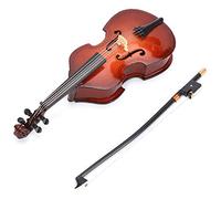 OEBUAFI Modèle de Guitare Basse en Bois, Instrument de Musique Miniature | Bois fabriqué à la Main, Finition Peinte Lisse, Taille de 5,7 X 2,2 Pouces, Comprend un Support et un étui, Décoration de
