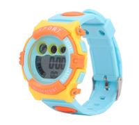 OEBUAFI Montre Numérique de Sport étanche pour Enfants, 7 Couleurs, Lumière LED, pour Enfants âgés de 4 à 15 Ans, Cadeau Parfait pour Fils et Fille, Plastique PU Acrylique (Bleu Orange)