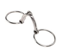 OEBUAFI Mors de Filet de Cheval en Acier Inoxydable, Doubles Anneaux pour | Embout Buccal Antirouille, Conception Anti-morsure, Longueur de 28,96 Cm, Léger pour L'équitation