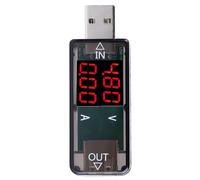 OEBUAFI Multimètre Ampèremètre Voltmètre LCD Couleur USB pour Test de Charge Rapide QC2.0/QC3.0 Données Claires en un Coup D'œil Petite Taille Adaptée à la Plupart des Applications (BLACK)