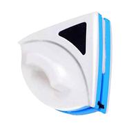 OEBUAFI Nettoyant pour Vitres Magnétique, Essuie-glace en Verre Simple Face en Forme de Triangles Bleus avec Tampon en Silicone Super Absorbant pour Miroir D'écran de Douche de Fenêtre