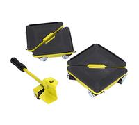 OEBUAFI Outil de Déplacement de Meubles, Ensemble de 5 Pièces avec Roues Universelles pour Un Levage Efficace de L'armoire de Table de canapé, Roulement de 300kg Rouge (Yellow)