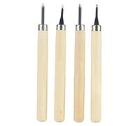 OEBUAFI Outils de Sculpture sur Bois Ensemble de 4 Pièces Couteau à Bois Outil de Gravure sur avec Lames en Acier trempé pour le Travail du Tampon en Caoutchouc Whittling (N°1 paquet de quatre)