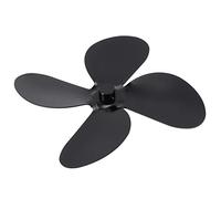 OEBUAFI Pale de Ventilateur à 4 Pales de Haute qualité, pour Poêle, Appareil électrique à Faible Bruit, Lame de Ventilateur de 7.1 Pouces de Diamètre (BLACK)