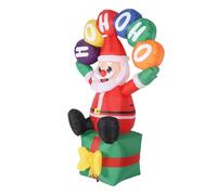 OEBUAFI Père Noël Gonflable de 6 Pieds avec Sac Cadeau, Lumières LED Intégrées pour Décoration de Cour Extérieure, Père Noël Gonflable, Sac Cadeau de Transport (Prise UE 220-240v)