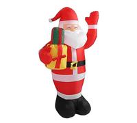 OEBUAFI Père Noël Gonflable de Noël de 1.5M, avec Lumières Intégrées, Décoration de Cour Extérieure pour Fête de Vacances, Décor de Jardin et de Pelouse (Prise UE)