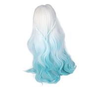 OEBUAFI Perruque de Poupée Articulée 1/3, Cheveux Doux et Bouclés, Simulation de Cuir Chevelu pour Modélisation de Poupée, Soie Haute Température, Idéale pour le Travestissement (Bleu dégradé)
