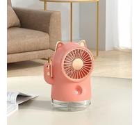OEBUAFI Petit Ventilateur de Brumisation de Refroidissement avec 3 Vitesses et Nano Spray, Ventilateur de Bureau de Brumisation pour les Voyages au Bureau à Domicile, Portable (PINK)