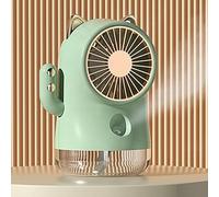 OEBUAFI Petit Ventilateur de Brumisation de Refroidissement avec 3 Vitesses et Nano Spray, Ventilateur de Bureau de Brumisation pour les Voyages au Bureau à Domicile, Portable (GREEN)