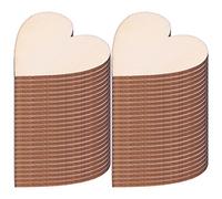 OEBUAFI Pièce en Bois DIY, Divers Embellissements de Copeaux de Bois Faits à la Main pour la Fabrication de Cartes, 50 Pièces 4x4x0.2cm