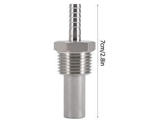 OEBUAFI Pierre à Oxygène en Acier Inoxydable, Pierre de Diffusion de 0,5 Microns et 2 Microns pour Gazéifier la Bière et le Moût Oxygénant, avec Aération en Ligne 1/4 Barbillon pour (2,0)