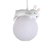 OEBUAFI Plafonnier Lapin Lampe Suspendue Lapin Lustre Lampe Suspendue Forme Animale Mignonne Rétro Ampoule G9 en Résine Blanche pour Cuisine Chambre Chevet avec Connexion Câblée