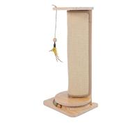 OEBUAFI Planche à Gratter pour Chat, Griffoir D'angle Mural en Bois de Pin Robuste à Hauteur Réglable avec Teaser pour la Protection des Meubles D'intérieur