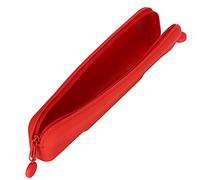 OEBUAFI Pochette de Voyage en Silicone pour Articles de Toilette, Trousse à Crayons Souple et étanche avec Fermeture éclair, Organisateur Compact pour Sac à Dos, Valise, Voyage d'affaires (Rouge