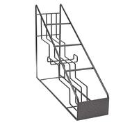 OEBUAFI Porte-sirops à 4 Compartiments, Acier Inoxydable Noir | Conception de grille d\'escalier, qualité commerciale de 2,1 lb, présentoir de vinaigrette à sucre, organisateur de