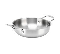 OEBUAFI Pot à Ramen Coréen en Acier Inoxydable, Pot à Nouilles à Chauffage Binaural Uniforme, Ustensiles de Cuisine Réutilisables, avec Fond Plat pour la Cuisson des Nouilles au Porridge (20cm)