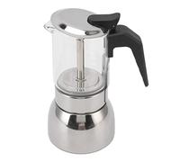OEBUAFI Pot Moka en Verre et Acier Inoxydable, 3 Tasses, Machine à Expresso sur Cuisinière avec Valve de Pression pour café Italien Classique (200ML)