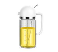 OEBUAFI Pulvérisateur D'huile en Verre 2 en 1, Distributeur D'huile en Verre Borosilicate, 500 Ml pour la Cuisine et la Cuisine (WHITE)