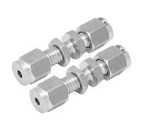 OEBUAFI Raccord de Cloison à Compression de Haute qualité, 2 Pièces, Double Virole en Acier Inoxydable pour une Installation Sécurisée de Tuyaux D'eau, de Gaz et de Mazout (F3)