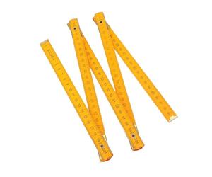 OEBUAFI Règle Pliante, Bâton de Mesure Double Face en Bois, 1 M | Conception à Cinq Plis, Échelle Double Face, Matériau Durable en Théacées, Portable pour la Menuiserie et le Dessin