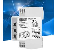 OEBUAFI Relais temporisé, Interrupteur à Retardement Multi-tension | 7 fonctions sélectionnables, largeur compacte de 17,5 mm, compatible AC et DC