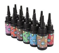 OEBUAFI Résine UV de Couleurs Assorties, 12 Pièces, Durcissement Rapide, Aucun Mélange Nécessaire avec Buse Spéciale pour la Fabrication de Bijoux à Bricoler Soi-même, Décorations