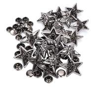 OEBUAFI Rivets étoiles en Alliage Couleur Pistolet, 50 Pièces, pour L'artisanat de Bricolage, Rivets Décoratifs élégants pour Ceintures, Sacs et Vêtements