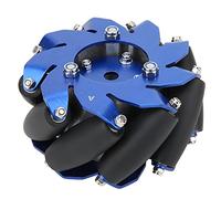 OEBUAFI Roue Mecanum Industrielle Droite de 4 Pouces avec Corps en Aluminium et Rouleaux en Caoutchouc TPU, Longue Durée de Vie, Supporte une Charge de 30 Kg, Parfaite pour les Applications Robotiques