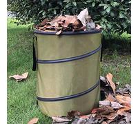 OEBUAFI Sac à Déchets de Jardin Réutilisable, Conteneur de Feuilles de Cour Pliable avec 2 Poignées pour Collecter les Feuilles D'herbe Coupée, Tissu Oxford 37,8 L (armée verte)