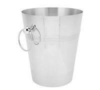 OEBUAFI Seau à Glace de Grande capacité en Acier Inoxydable, Refroidisseur Mobile Portable pour Bière et Champagne pour événements en Plein Air (Argent Taille L)