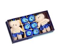 OEBUAFI Soap Flower Gift Box with Bear Charming Artificial Flowers for