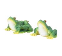 OEBUAFI Statue de Grenouille, Décoration Intérieure et Extérieure en Résine de qualité Supérieure, avec Une Jolie Forme de Grenouille Vive, pour Jardin, Patio, Paysage, Décoration (1 Paire)