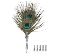 OEBUAFI Stylo Plume Classique Vintage, Stylo Plongeur élégant avec Support en Alliage, Plume Unique pour la Calligraphie et les Cadeaux de Décoration Intérieure (8 ID : 18,1 mm/0,711 pouces,