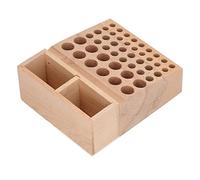 OEBUAFI Support à Outils de Poinçonnage en Bois, Utile 46 Trous, Porte-outils de Maroquinerie pour Aiguilles Applicateurs de Laine, Matériau en Hêtre