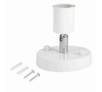 OEBUAFI Support D'ampoule E27, Douille de Plafonnier Vintage Rotative à 180 Degrés avec 2 Vis, pour la Décoration de la Maison, du Bureau et du Bar (WHITE)