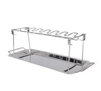 OEBUAFI Support de Gril de Cuisse de Poulet, Support de Pilon de Barbecue en Acier Inoxydable à 12 Emplacements, s'adapte à n'importe Quel Gril de Four ou Fumoir de Taille Standard