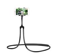 OEBUAFI Support de Téléphone Tour de Cou, Support de Téléphone Mains Libres Réglable et Flexible avec Rotule Rotative à 360 Degrés, éponge Douce Résistante aux Chocs pour Chat Vid (Noir (78 cm))