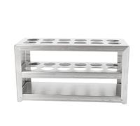 OEBUAFI Support de Tubes à Essai en Métal en Acier Inoxydable à 12 Trous, Support Solide à 3 Niveaux de 0,75 Pouces pour Laboratoire, Support de Tubes à Centrifuger Robuste avec Vue