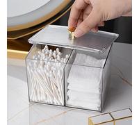 OEBUAFI Support pour Tampons de Coton, Conteneur pour Tampons en Grille avec Zone de Séparation Spacieuse, Petit et Portable pour le Stockage du Maquillage, Poids de 8.7 Oz