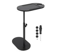 OEBUAFI Table D'appoint en Forme de C, Hauteur Réglable de 16,5 à 32,2 Pouces, Rotation à 360 Degrés, avec Cadre en Acier carré Robuste, pour Chevet, canapé, Baignoire, Salon