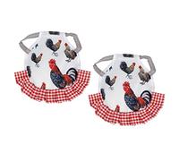 OEBUAFI Tablier de Poule en Selle de Poulet 2 Pièces Protecteur de Plumes D'aile Couverture Arrière élastique pour Poules avec Matériau en Tissu pour la Protection des Volailles éperons (Type C)