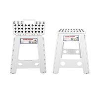 OEBUAFI Tabouret Pliable en Plastique Antidérapant pour Un Transport Facile - Parfait pour Le Camping, la Pêche ou Un Usage Domestique - Léger et Durable - 29 X 22 X 45 cm. (Point Noir Ivoire)
