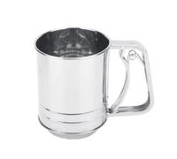 OEBUAFI Tamis à Farine en Acier Inoxydable, Tamis Manuel à Double Couche avec Lame Rotative pour la Cuisson, Outil de Cuisson de Cuisine 10 Cm