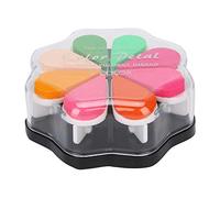 OEBUAFI Tampon Encreur en Forme de Pétale de 8 Couleurs, Accessoire de Peinture de Tampon de Bricolage avec Encre Pigmentée à Séchage Lent, pour Colorer le Bois (Encre d'imprimerie + éponge +